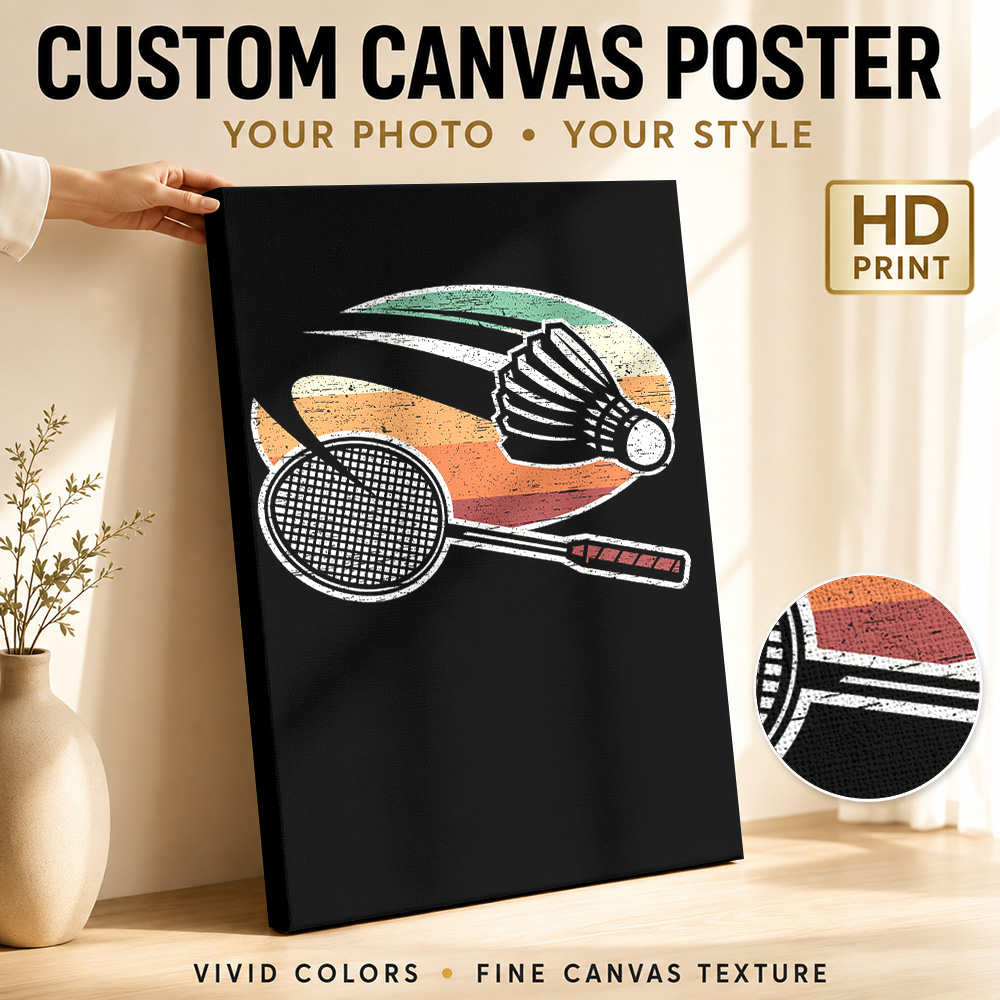 Badminton Poster - Badminton Canvas Painting Poster Customized Photo