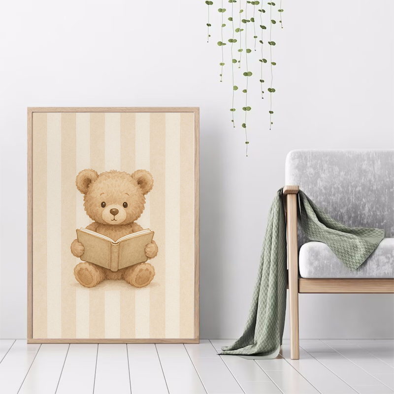 Blue Stripes Panda with Bamboo - Badminton Poster 评论和价格