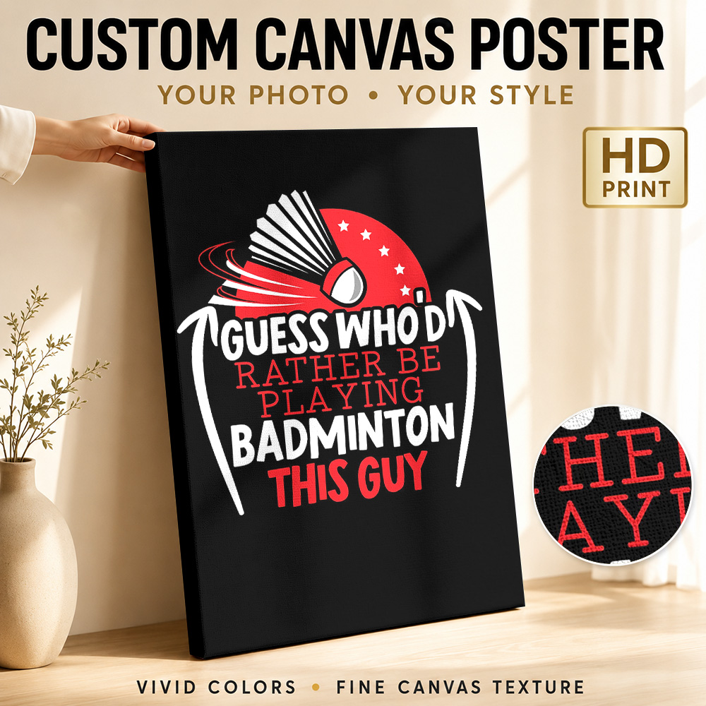 Badminton Player Canvas Print  - Badminton Poster 评论和价格